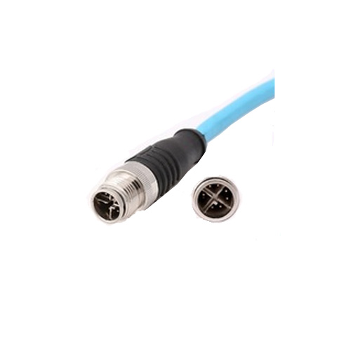 M12 Ethernet Connector Cable, 8P X-coded Male Plug 10 Gbps Speed
