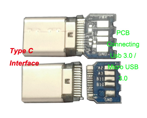 Usb Type-C to Usb 3.0 or Micro-B 3.0 Connectors